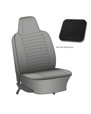 Complete Seat Cover Set US Spec High Back in Black Basket Weave fits Beetle