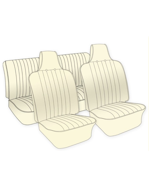 High Back Seat Cover Set for Squareback Model in Single Color Basket Weave  fits Type 3