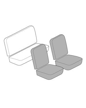 Conjunto de fundas para asientos delanteros de respaldo bajo, en cualquier combinación de tela o vinilo  fits golf_mk1_cabriolet