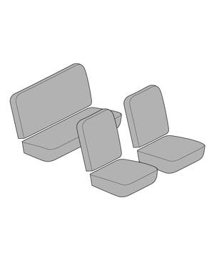 Front & Rear Seat Cover Set, Squareback  fits Type 3