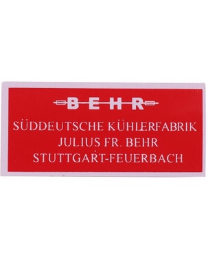 Sticker, Air Duct ''Behr'' fits 356