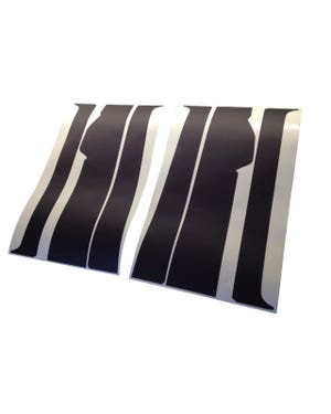 Juego de 6 pegatinas negras para pilar B para modelos con puerta corredera derecha fits t4