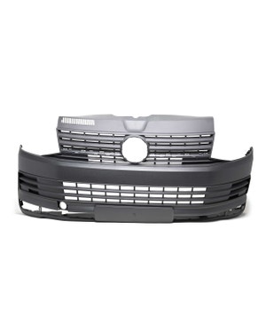 Front Bumper, Black, Without Park Sensor Holes , T6