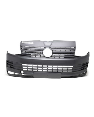 Front Bumper, Black, Without Park Sensor Holes , T6  fits Bus T6