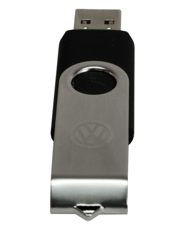 USB Pen Drive 3.75GB Black with Silver VW Logo 