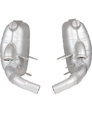 Exhaust Rear Silencer, Pair, Stainless Steel