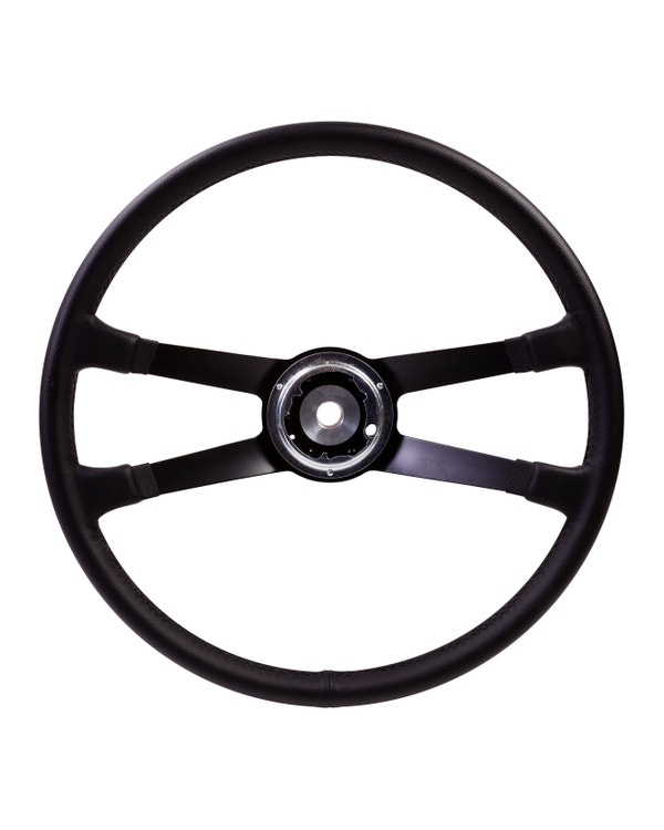 SSP Black Leather Steering Wheel inc Boss, 417mm  fits 911,912,914