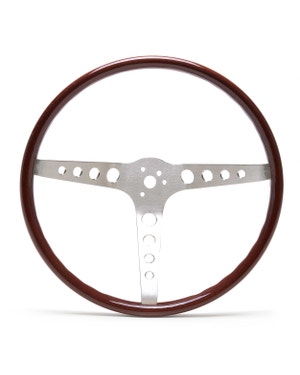 SSP 3 Spoke 4-Hole Walnut Steering Wheel 380mm 3 Bolt  fits Beetle,Karmann Ghia,Beetle Cabrio,Type 3,Buggy/Baja,Trekker,Golf Mk1,Golf Mk2,Golf Mk1 Cabriolet,Caddy Mk1,Scirocco,Jetta