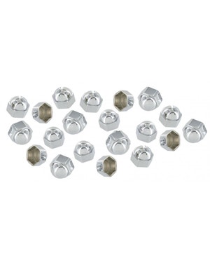 Chrome Nut or Bolt Caps 19mm Set of 20 fits Beetle,T2 Bay,Splitscreen,Karmann Ghia,Beetle Cabrio,Type 3