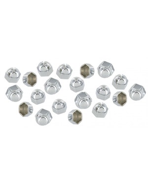 Chrome Nut or Bolt Caps 19mm Set of 20  fits Beetle,T2 Bay,Splitscreen,Karmann Ghia,Beetle Cabrio,Type 3