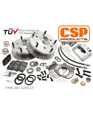 CSP Front Cross Drilled Disc Brake Conversion Kit with 5x205 Stud Pattern for 14''Wheel  fits Splitscreen