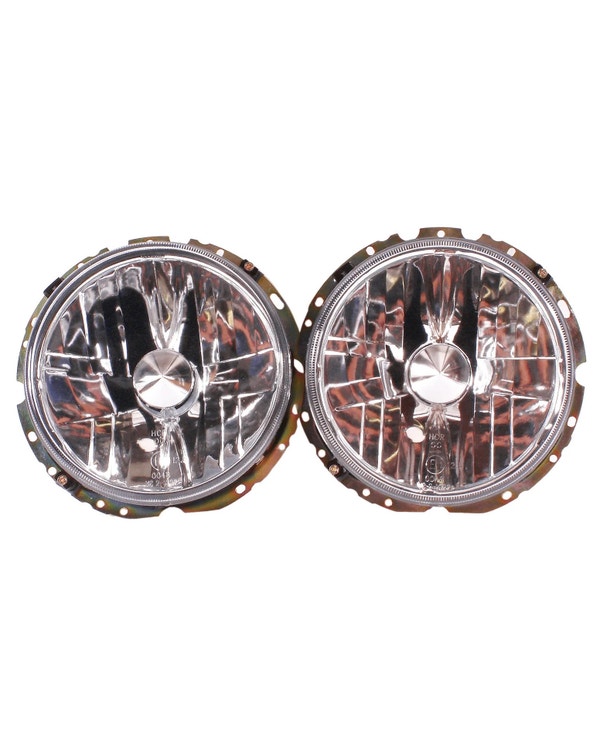 Headlights Crystal Clear for Left Hand Drive Pair  fits Beetle,T2 Bus,Beetle Cabrio,Golf Mk1,Golf Mk1 Cabriolet,Caddy Mk1