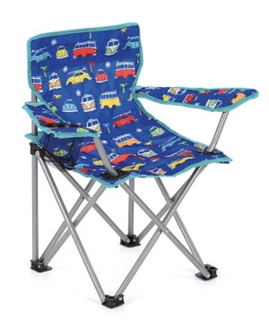 Kids Folding Camping Chair, Blue with Splitscreens & Beetles 