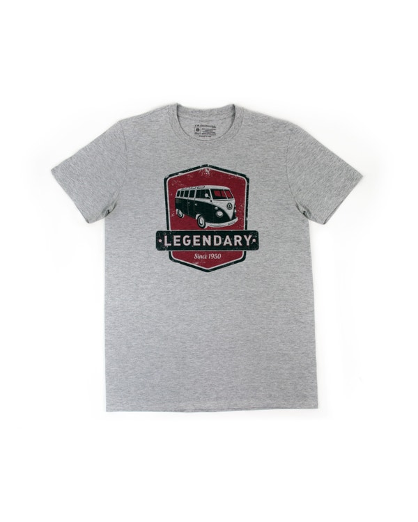 VW Splitscreen T Shirt in Grey with a Red Design, XL 