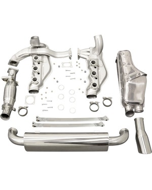 Kit de escape con colectores de calefacción, acero inoxidable con silenciador pintado fits P964