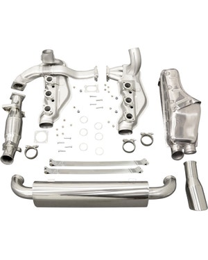 Exhaust Kit with Heat Exchangers, Stainless Steel with Painted Silencer  fits 964