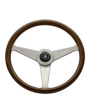 Lenkrad, Nardi, Classic, Holzrand, mit matten Speichen, 390 mm fits Käfer,Bus T2,Bus T1,Karmann Ghia,Käfer Cabriolet,Typ 3,Buggy/Baja,Trekker,Golf 1,Golf 2,Bus T4,Golf 1 Cabriolet,Golf 3,Golf 3 Cabriolet,Caddy 1,Golf 4,Scirocco,Jetta,Corrado,Polo 3 / 6N,Vento,911,912,914,924,944