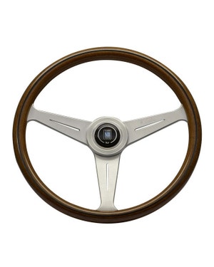 Nardi Classic Steering Wheel, Wood Rim with Satin Spokes 390mm