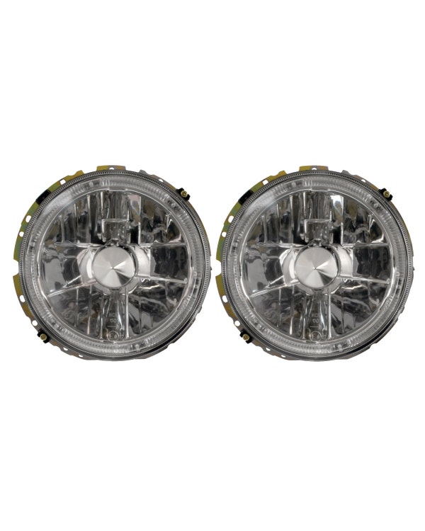 Headlights Crystal Clear Angel Eyes for Right Hand Drive Pair  fits Beetle,T2 Bus,Beetle Cabrio,Type 3,Golf Mk1,Golf Mk1 Cabriolet,Caddy Mk1