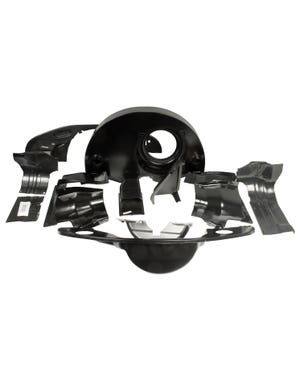 Tinware Kit, Twin Port 1300-1600cc with Air Outlets, Black fits Beetle,Splitscreen,Karmann Ghia,Beetle Cabrio,Buggy/Baja,Trekker