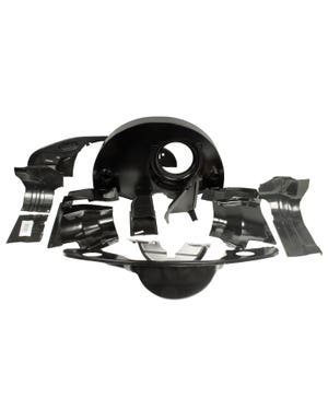 Kit Chapas de Motor negro doble admisión 1300-1600  fits Escarabajo,Split Bus,Karmann Ghia,Escarabajo cabrio,Buggy/Baja,Trekker