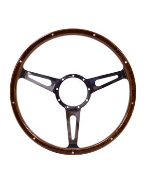 SSP 3-Slot Mahogany Steering Wheel 380mm 9 Bolt  fits Beetle,T2 Bay,T2 Split Bus,Karmann Ghia,Beetle Cabrio,Type 3,Buggy/Baja,Trekker,Golf Mk1,Golf Mk2,Golf Mk1 Cabriolet,Caddy Mk1,Scirocco,Jetta,924,944