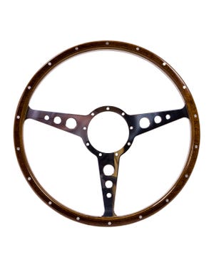 SSP Lenkrad mit 3 Speichen, Mahagoni-Holz, 405mm  fits Käfer,Bus T2,Bus T1,Karmann Ghia,Käfer Cabriolet,Typ 3,Buggy/Baja,Trekker,Golf 1,Golf 2,Golf 1 Cabriolet,Caddy 1,Scirocco,Jetta,924,944