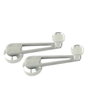 Fensterhebergriff, halb-poliertes Aluminium, Paar fits Käfer,Bus T2,Karmann Ghia,Käfer Cabriolet,Typ 3