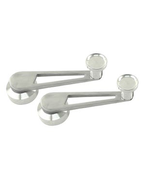 Winder Handle Semi-Polished Aluminum Pair  fits Beetle,T2 Bus,Karmann Ghia,Beetle Cabrio,Type 3