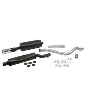 Jetex Exhaust 2 Box System with Single 80mm Round Tail Pipe  fits Golf Mk1,Golf Mk1 Cabriolet,Scirocco