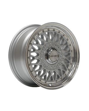 Lenso BSX Alloy Wheel Silver Polished, 7.5x16", 4x100 PCD, ET35  fits Golf Mk1,Golf Mk2,Golf Mk1 Cabriolet,Golf Mk3,Golf Mk3 Cabrio,Caddy Mk1,Scirocco,Jetta,Corrado,Polo Mk3 6N,Vento