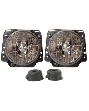 Headlights Crystal Clear Smoked for Right Hand Drive Pair  fits Golf Mk2