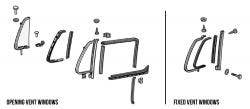 Type 2 Bay Door Window Parts