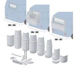 Split Bus Rear Body Panels